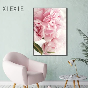 

Modern Minimalist Plant Canvas Painting Pink Flower Still Life Unique Decor House Wallpaper Artwork Scandinavian Home Decor