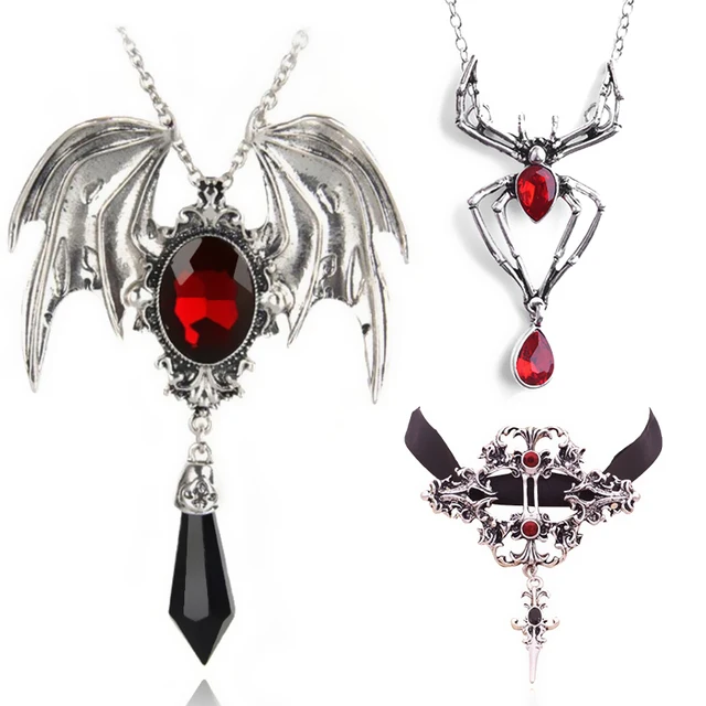 Collana Gotica Con Ciondolo Pipistrello - Gioiello Vampiro Per Halloween E Stile Punk - Foto 4