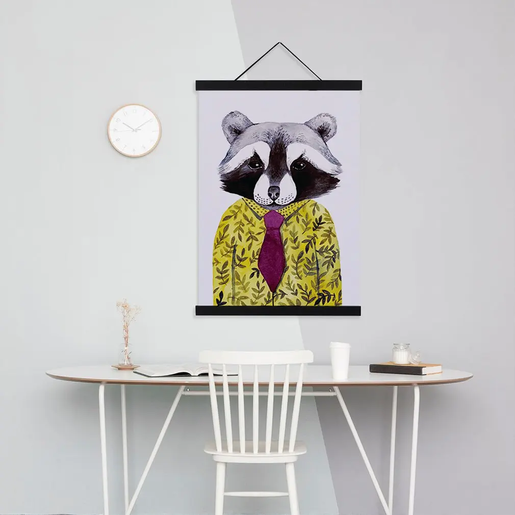 Magnetic Poster Hanger Frame Light Wooden Magnet Canvas Artwork Print Dowel Poster Hangers Frames Hanging Kit
