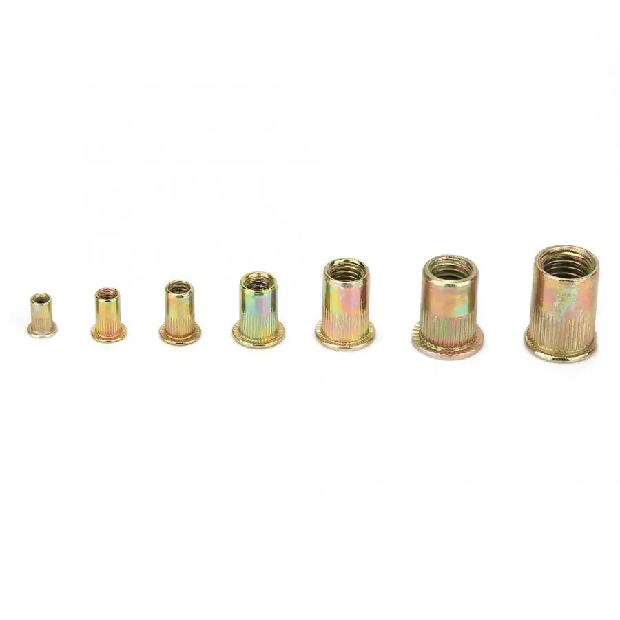 

165pcs Stainless Steel Square Nuts M3-M12 Rivet Nut Kit Zinc Plated Carbon Steel Threaded insert Rivet Nutsert Round Nut