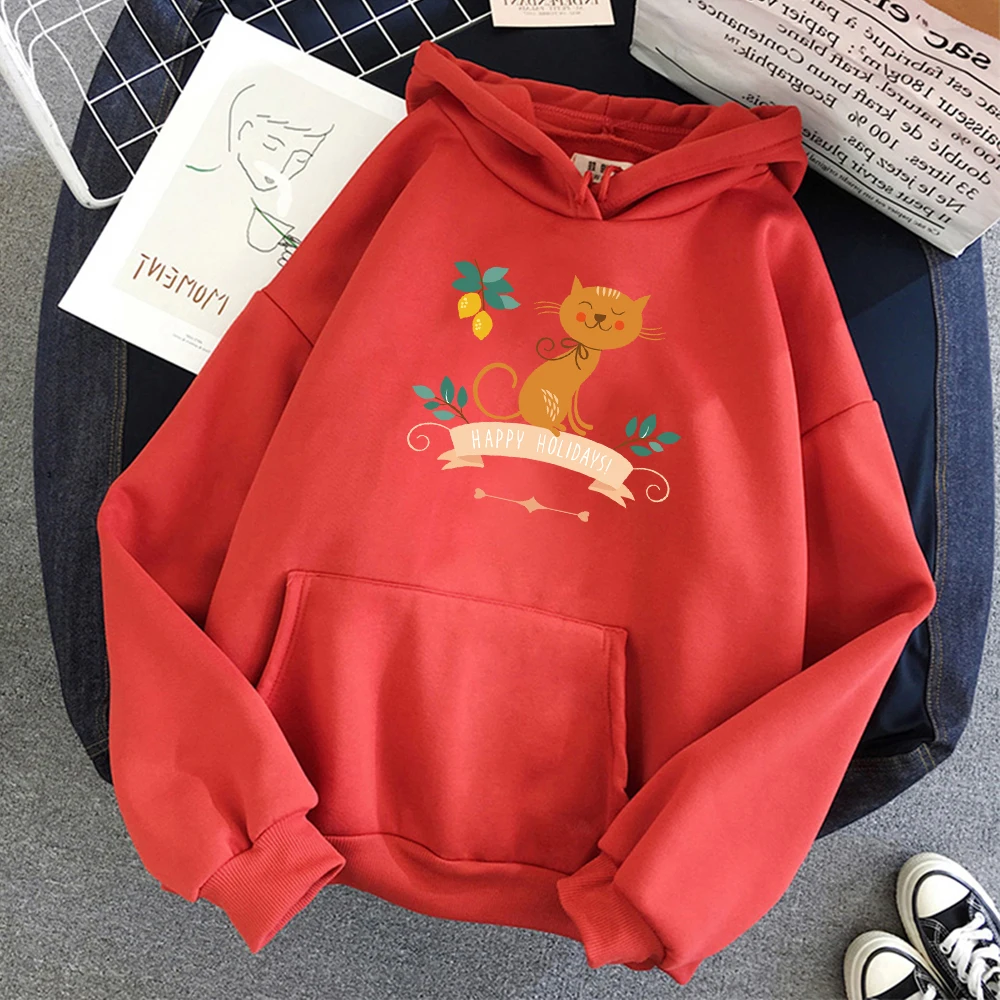 Harajuku Cute Cat Print Pullover 2020 Women Winter Top Clothes Plus Size Hoodie Kawaii Pink Cartoon Sweatshirt Women Aesthetic