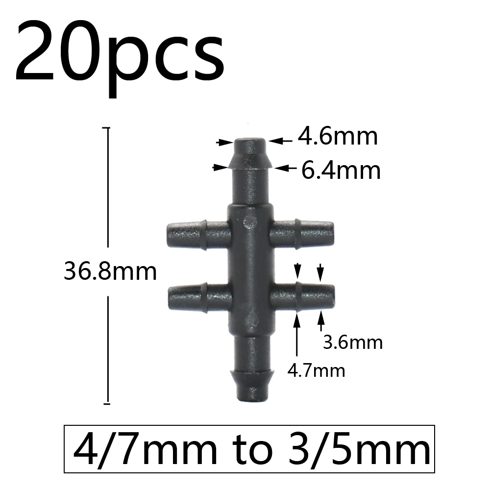 Garden Irrigation Connectors Barbed Single Double Tee Elbow Drip Arrow Cross Coupling Watering Fitting For 3/5 4/7mm Hose