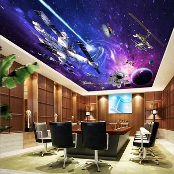 

Dropship Wallpaper Vast Cosmic Starry Space Station Wallpaper Living Room Hall Ceiling Background Mural Decorative Painting