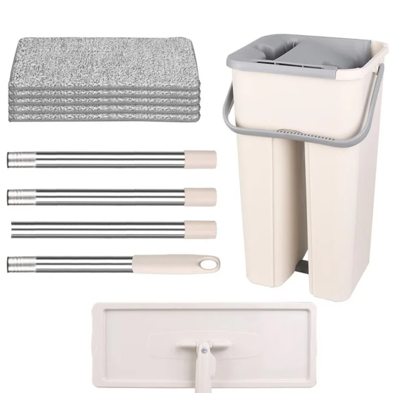 Бытовая Platte сжимающаяся половая тряпка Emmer Hand Gratis Wringen Rvs Mop Zelf Nat En Reiniging Systeem Stomerij тряпка из микрофибры инструменты для пола