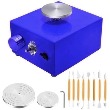 

Mini Turntables Pottery Wheel, Pottery Machine Electric Pottery Wheel DIY Clay Tool with Tray for Ceramic Work EU Plug