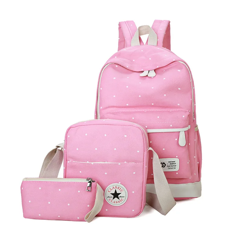 light pink Дети 17 дюймов 3 шт./компл. школьные рюкзаки для девочек Рюкзак Школьная Сумка принт звезды рюкзак школьный женский дорожная сумка рюкзак - Цвет: light pink