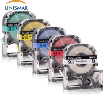 

Unismar 5PCS Label Tape for Epson SS9KW SC9RW SC9YW SC9BW SC9GW Work for LabelWorks LW-300 LW-400 LW-500 LW-600P LW-700 Printer