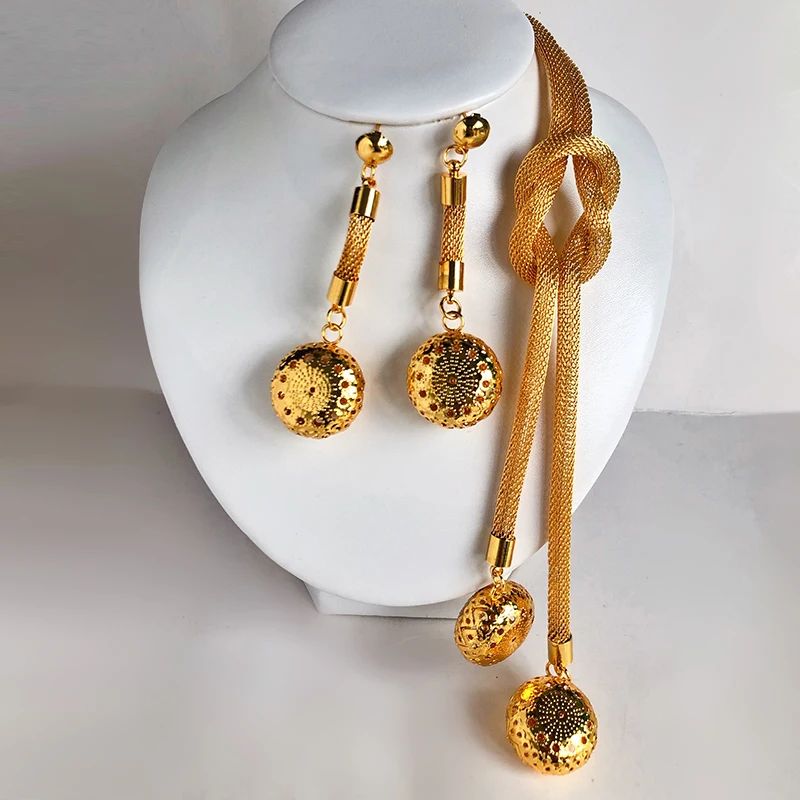 Dubai gold jewelry sets for women big Necklace african beads jewelry set Women Italian Bridal Jewelry Sets Wedding Accessories