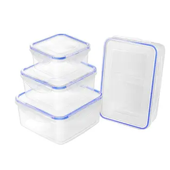 

4PCS Storage box Hemoton Transparent Simple Food Storage Containers Set for Home Store Restaurant kitchen storage accessories