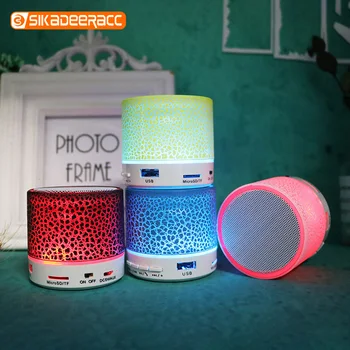 

Mini Crack Column Bluetooth Speaker Portable Support Card Mobile Computer Wireless Luminous Loudspeaker Subwoofer