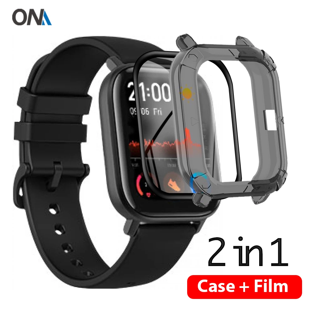 Защитный чехол 2-в-1 + Защита экрана для Huami Amazfit GTS Мягкий защитный из ТПУ пленка