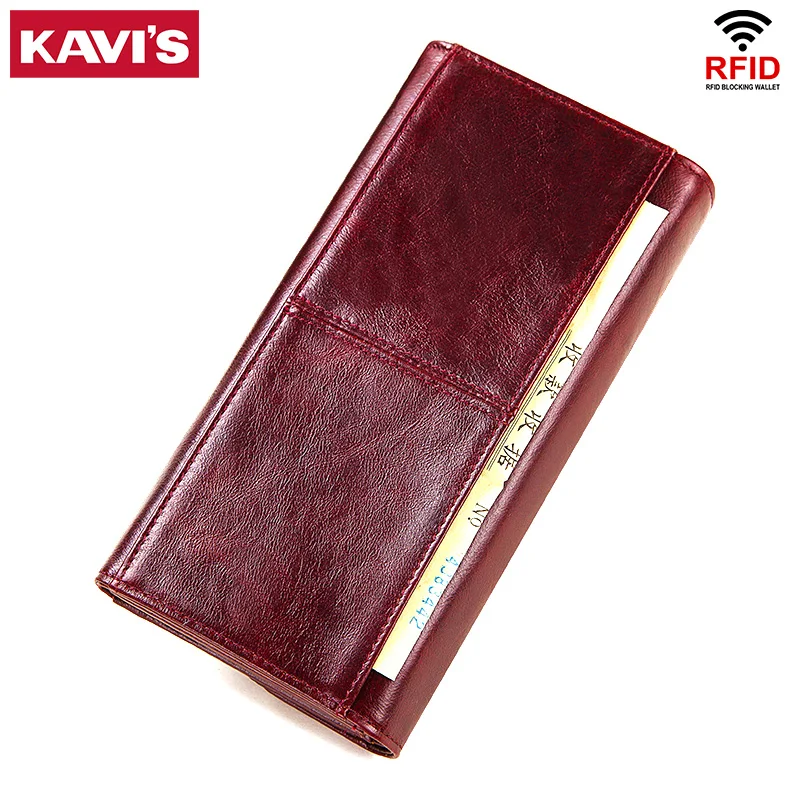Кошелек KAVIS из натуральной кожи, Женский кошелек для монет, женский клатч Portomonee, женский зажим для телефона, сумка на молнии, держатель для карт, удобный Perse