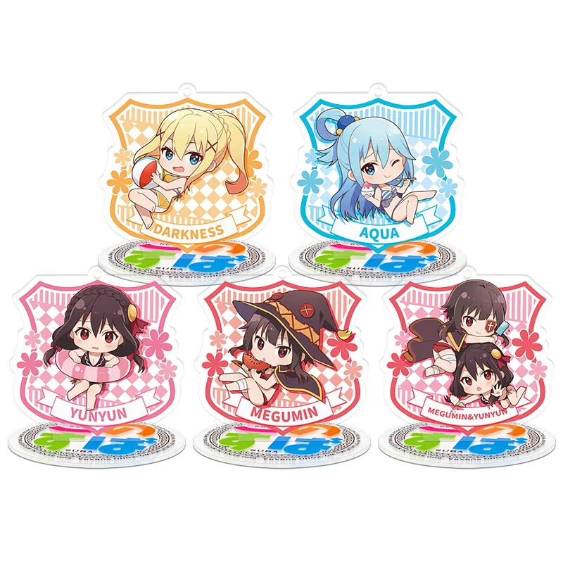 9cm Kono Subarashii Sekai ni Syukufuku wo! Anime Action Figure Toy Acrylic Keychain Decorative Ornaments 8 Different Style