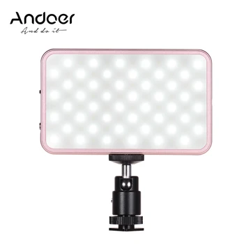 

Andoer FL-08 Mini LED Video Light Panel Photography Fill-in Light 3000K-5500K Dimmable Built-in Battery with Cold Shoe Mount