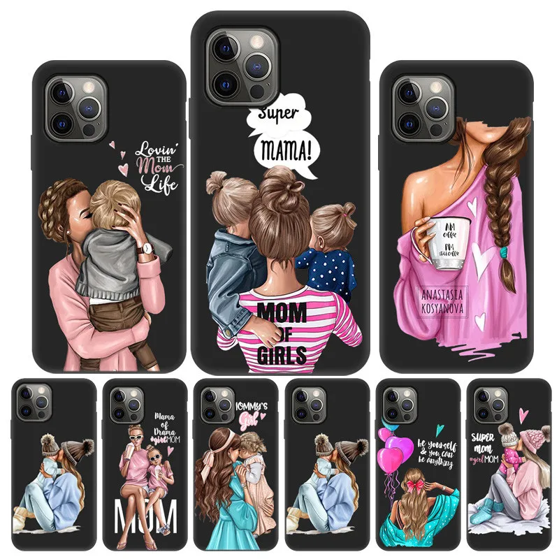 Fashion Mama Mom Girl Phone Case For iPhone 11 12 Pro Max Case iPhone11 Pro 7 8 Plus XR XS X SE 2020 6S 6 5 5S Mini Cover Fundas