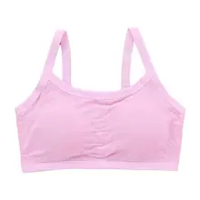 Спортивный бюстгальтер на бретельках для девочек-подростков, нижнее белье, бюстгальтер с открытой спиной и бретельками, беспроводной жилет с подкладкой