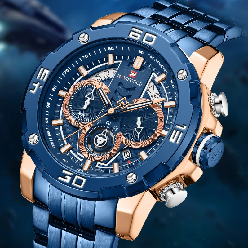NAVIFORCE часы Мужские кварцевые военные спортивные водонепроницаемые Relogio Masculino