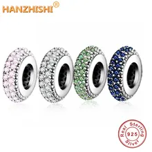 Fit Pandora Подвески разделитель браслета Шарм бусина из серебра 925 пробы абстрактные циркониевые бусины Изготовление ювелирных изделий зима DIY Berloque
