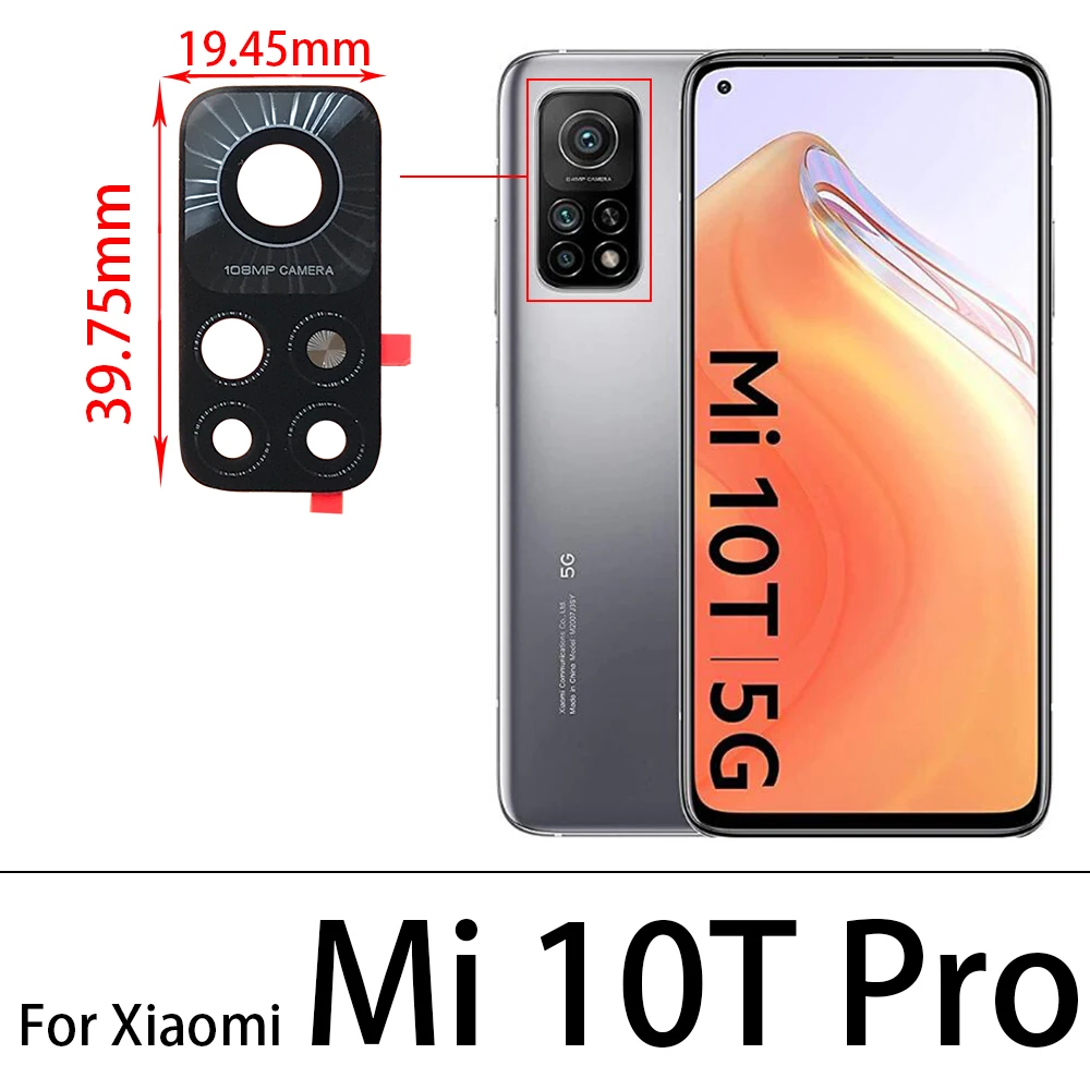 2Pcs New For Xiaomi Mi Note 10 11 Lite 10T Pro Ultra / Redmi Note 9T 10 5G 10s Pro Rear Camera Glass Lens with Adhesive Sticker 