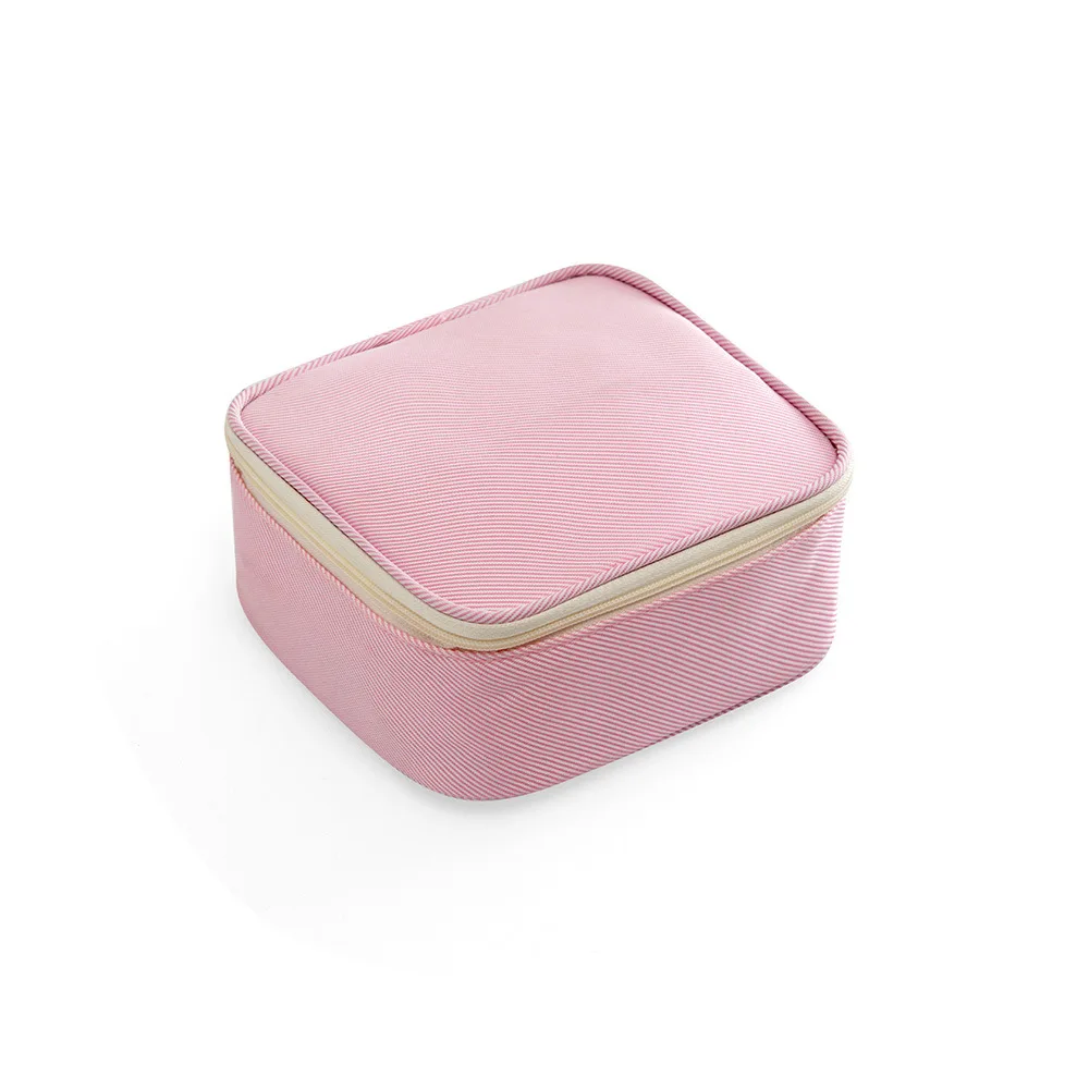 Новые милые гигиенические салфетки, посылка, органайзер, гигиеническая Хлопковая Сумка, полосатые Мини косметички, гигиенические сумки для путешествий - Цвет: Pink