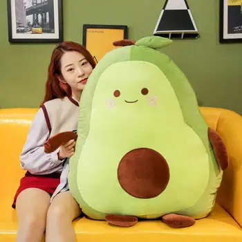 

115cm Giant Stuffed Avocado Fruit Toy Ultra Soft Happy Plant Plushie Long Sleeping Snuggle Buddy Boys Girls Xmas Gift