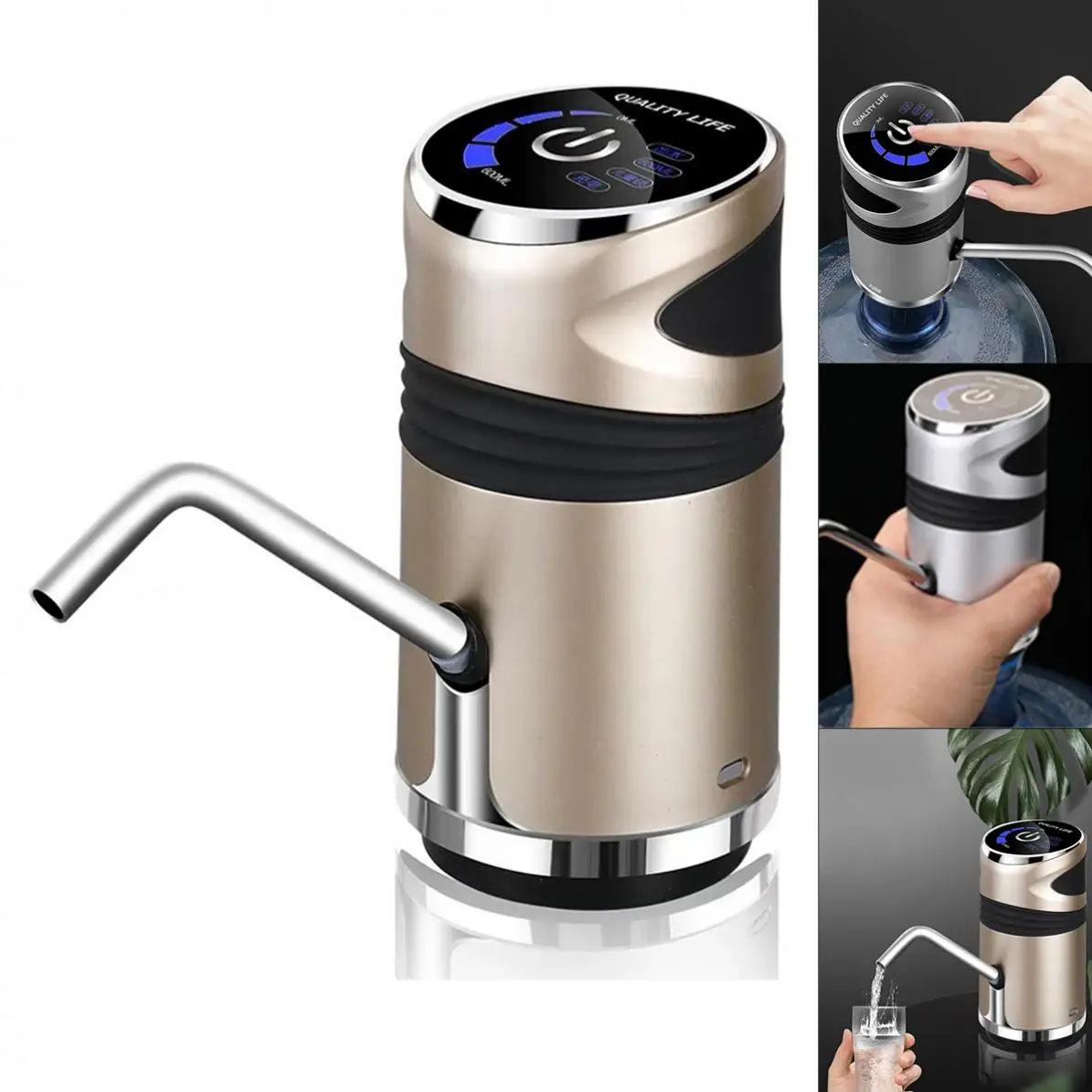 

Portable Mini Touch Wireless Rechargeable Electric Dispenser Water Pump with Child Lock / USB Cable