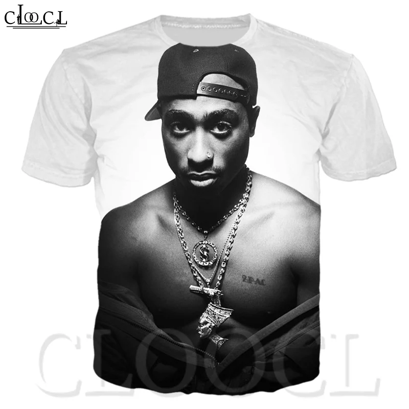 Мужская футболка с 3D принтом Повседневная короткими рукавами и раппера 2pac Amaru Shakur
