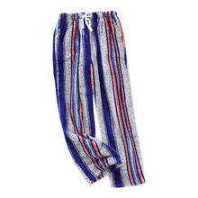 Модные полосатые фланелевые штаны для сна, женские новые зимние теплые длинные штаны, коралловые бархатные мягкие теплые штаны для сна, женские домашние брюки