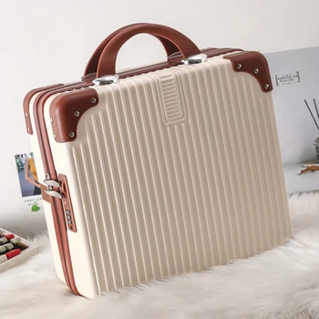 

Suitcase Small Suitcase Women's Cute Cosmetic Case Small Lightweight 16-Inch Suitcase Mini Storage Bag escolar Combination lock