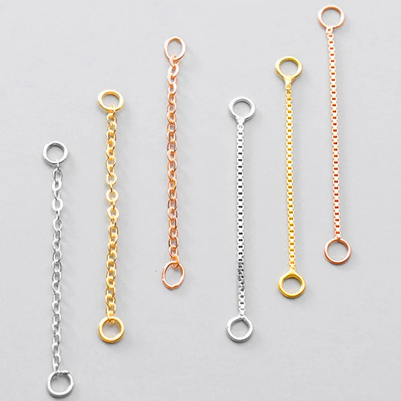 2pcslot925SterlingSilverEarringLineConnectorChains304050mm