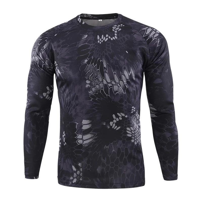 Realtree/камуфляжная охотничья рубашка с длинным рукавом, Охотничья футболка, осенняя одежда для охоты - Цвет: Blackbird