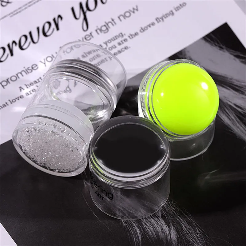 Двухсторонний силиконовый штамп для ногтей со скребком, зеленый прозрачный Желейный штамп, набор для переноса изображения, маникюрные инструменты для дизайна ногтей - Цвет: Зеленый