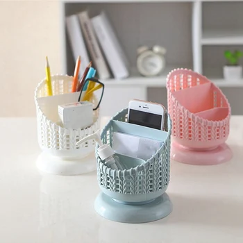

Creative Hollow Rattan Pen Holder Office Storage Basket Cosmetic Storage Finishing Basket Multi-purpose Desktop Pen Organizer
