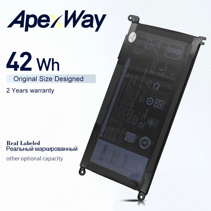 

Аккумулятор для ноутбука 11,4 в, WDX0R T2JX4 3CRH3 WDXOR для Dell Latitude 3189 Inspiron 13 5000 5368 5378 7368 15 5538 5567 5568 7000 42Wh