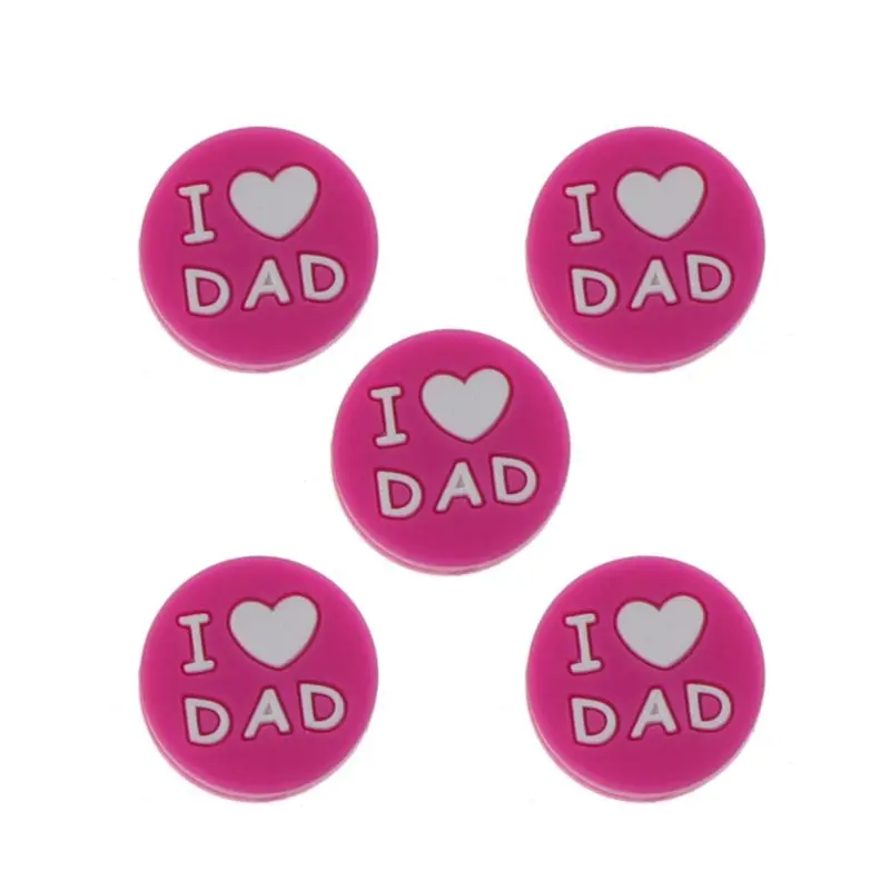 5 шт./лот Детские Силиконовые Бусины I Love Mon/Dad буква Прорезыватель Бусины Пищевой Силикон DIY Прорезыватели для зубов игрушка для кормления - Цвет: D-PK2