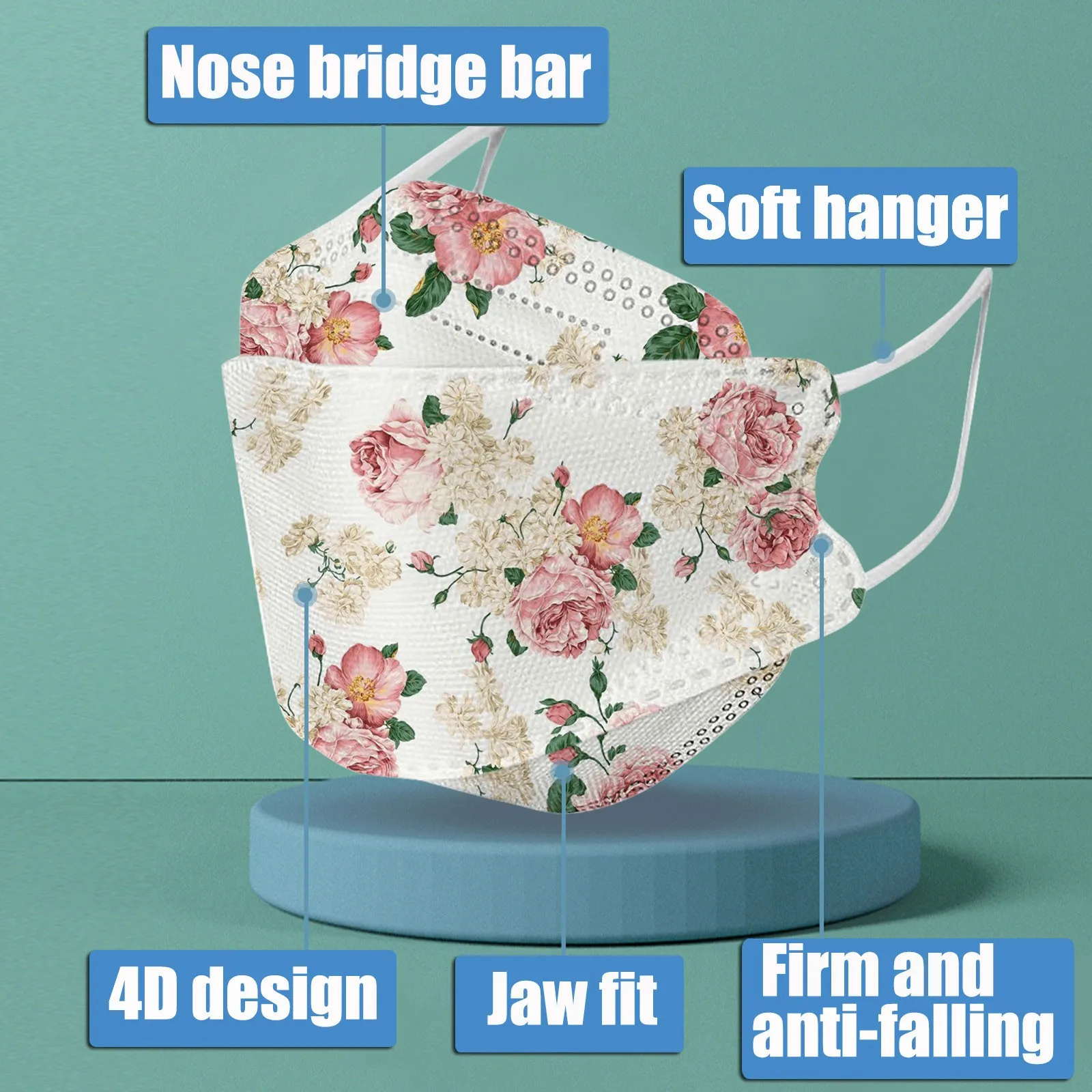 5-10pcs Flower KN95 Mascarillas ffp2mask Adults Fish Masks 4 Layers Protection Floral Printed Facemask masque mascarilla fpp2 5