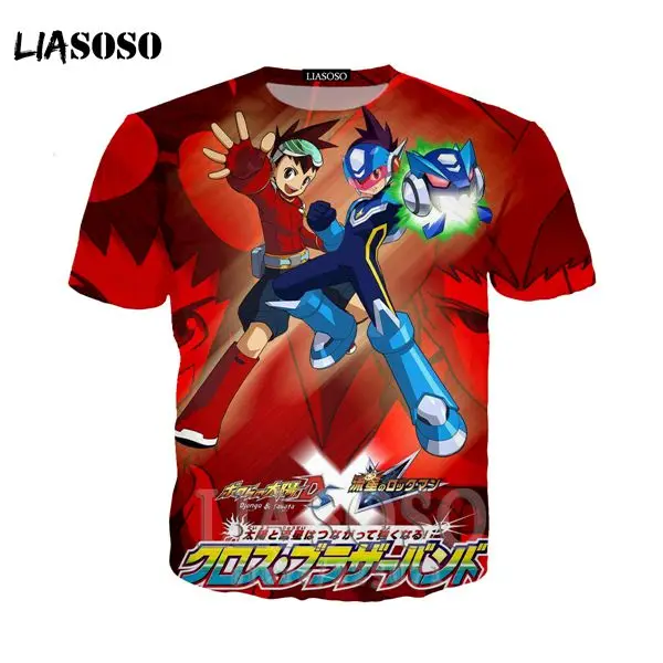 

New 3d print Mega Man genesis T-shirt figure print tshirt Cosplay Rockman X Legends Battle network Zero Star Force
