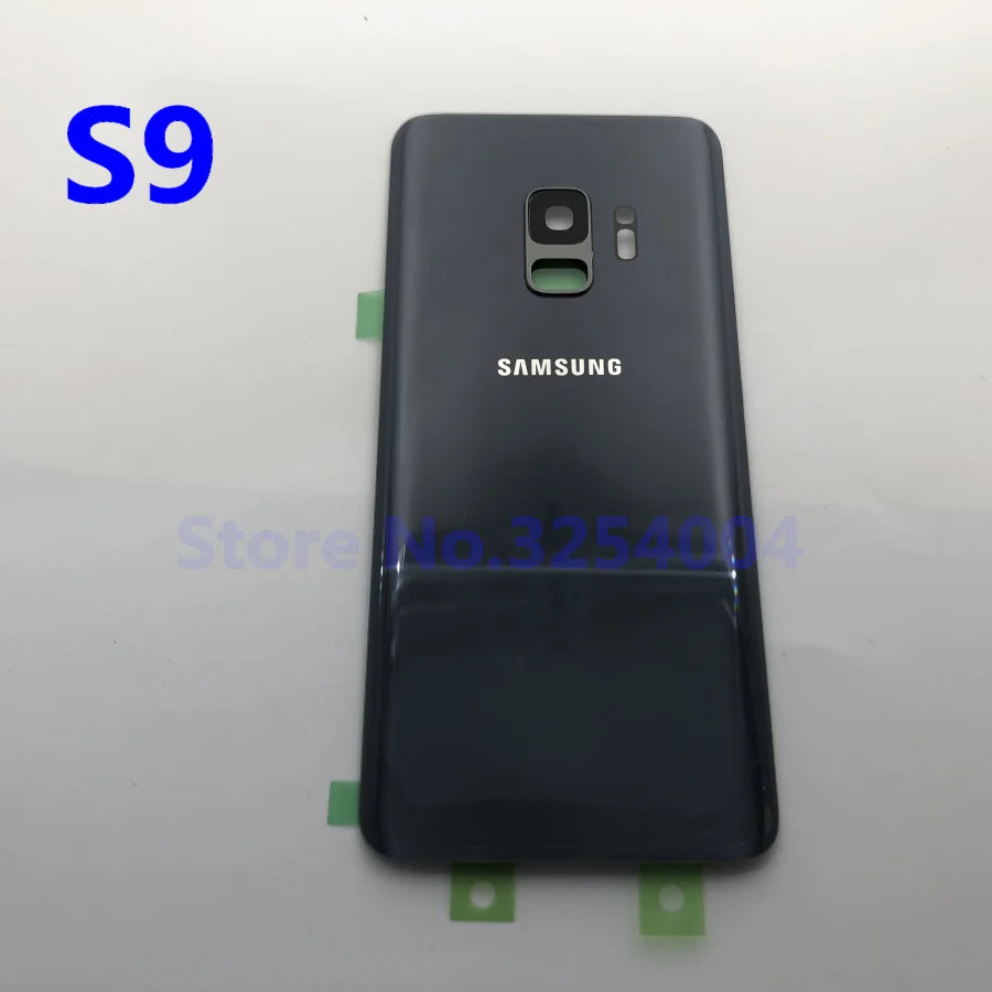 S9 Gray Чехол на заднюю батарейку S9 для samsung Galaxy S9 Plus G960F G965F Задняя стеклянная крышка корпуса+ клей+ рамка для объектива камеры - Цвет: S9 Gray