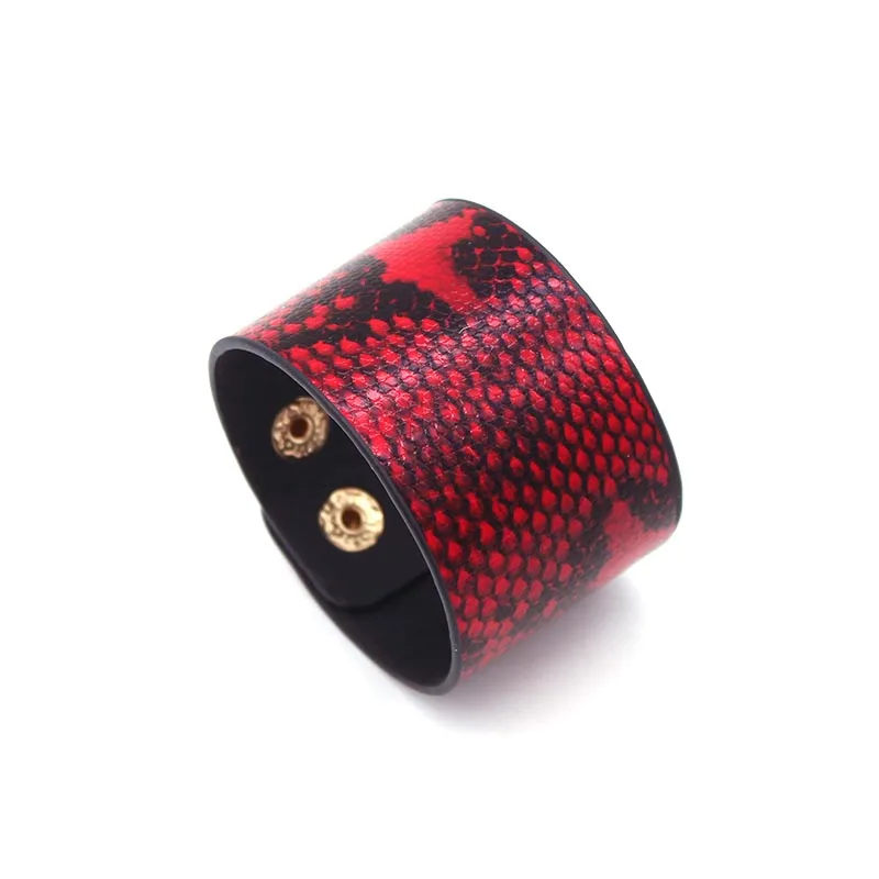 D& D горячий круг питон шаблон кожаные браслеты для женщин искусственная кожа Регулируемый браслет с шармом панка женские ювелирные изделия