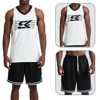 

Hot Men's Sports Suit Quick Drying Sleeveless Vest Running Shorts Jogging Suits Gym Sportswear Tracksuits Wear Basketball Jersey