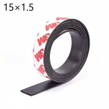 

High Quality 1 Meter self Adhesive Flexible Magnetic Strip 3M Rubber Magnet Tape width 15mm thickness 1.5mm 15*1.5