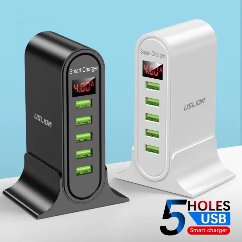 

5-port USB Plug USB Charger Quick Charge 4 A For Phone Adapter For Huawei Mate 30 Tablet Portable Wall Mobile Charger Fast Charg