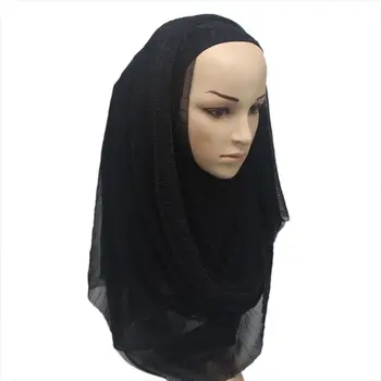 

Women Long Shawl Scarf Crinkle Plain Wrinkle Wrap Bubble Cotton Viscose Women Crinkled Hijab Shawl Muslim Head Hijab