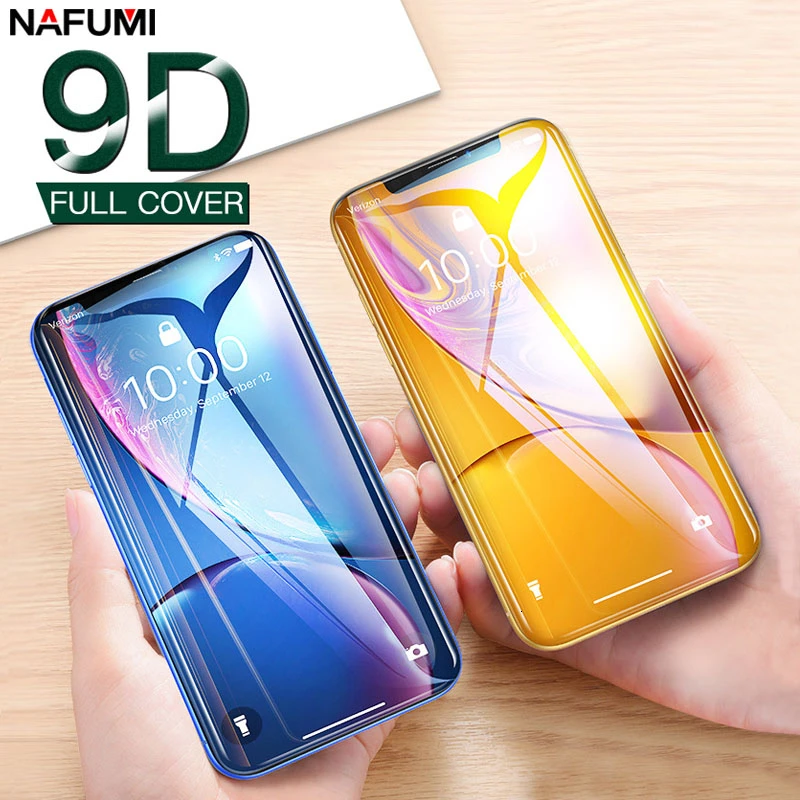 

9D Cover Tempered Glass Film for iPhone X XR XS Max 11 Pro Toughed Screen Protector on the for iPhone 7 8 6 6S Plus Phone Glass