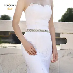TOPQUEEN S274 ремень пояс со стразами ремешок для свадебного платья на торжественное платье свадебная аппликация для свадебных аксессуаров
