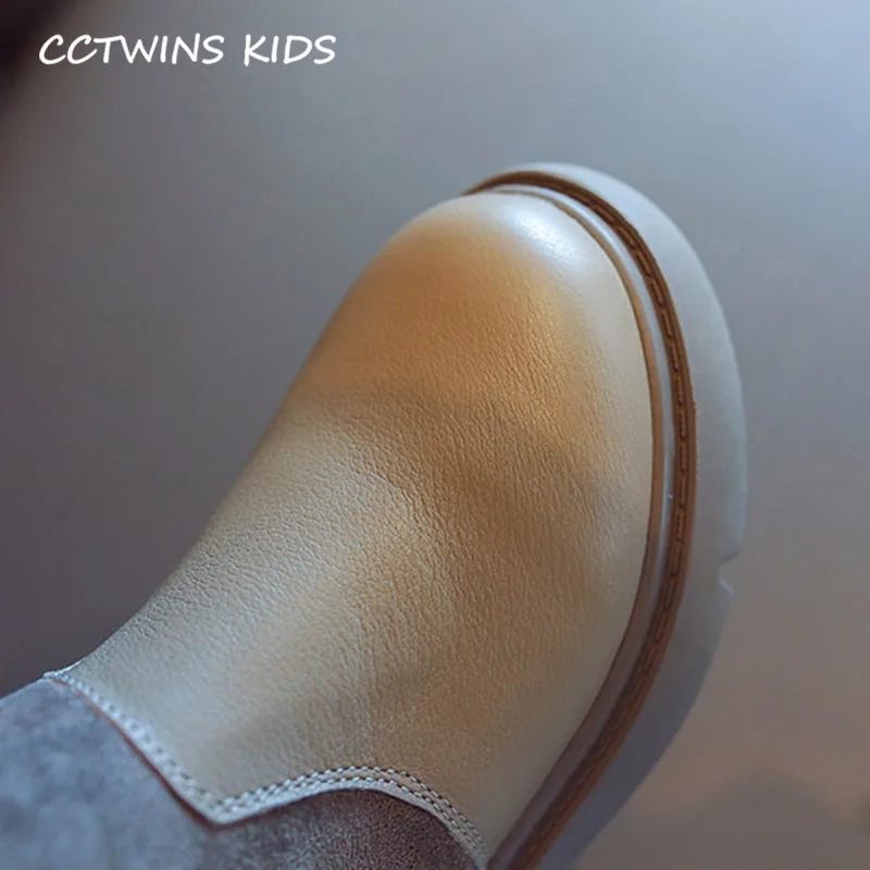 CCTWINS/детская обувь; коллекция года; Модные осенние сапоги до колена для малышей; детская натуральная кожаная женская обувь; брендовая черная обувь; HB020