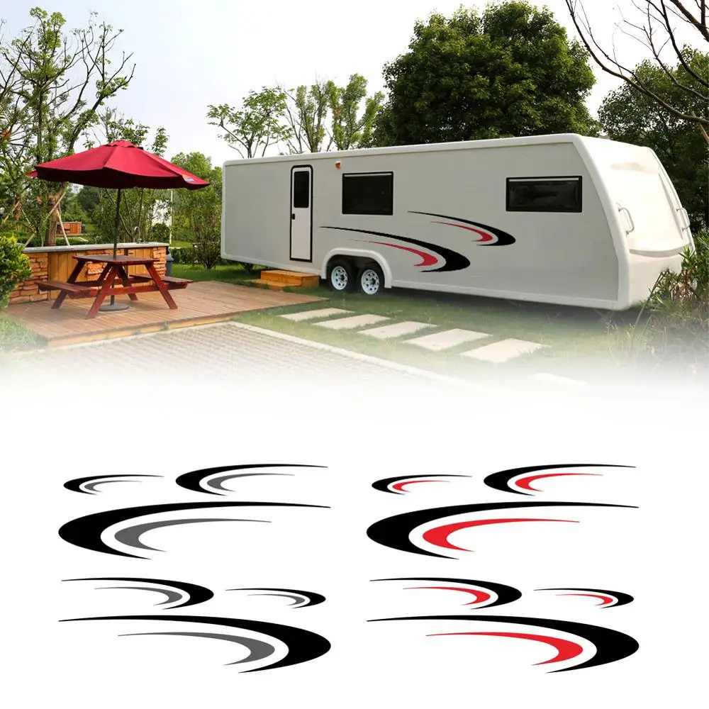 

6pcs Decal Stickers For Car Vinyl Stripe Decoration Body Stickers Scratches Stickers for Camper RV Trailer Door Panel Accessory
