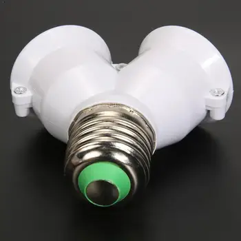 

E27 To 2 E27 Lamp Holder Converter Socket Y Shape Splitter Of Anti-burning Type Pbt Light Base Adapter Bulb Fireproof Conve L9I5