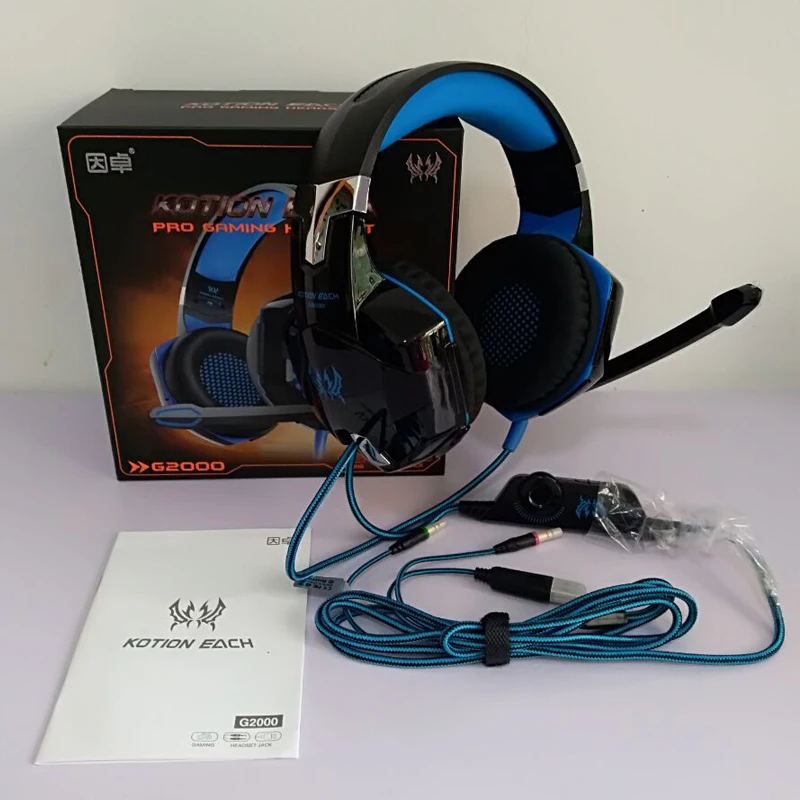 KOTION EACH G2000 G4000 Gaming Headsets Game Earphone Headset Stereo Headphone with Microphone for PC Gamer with retail box