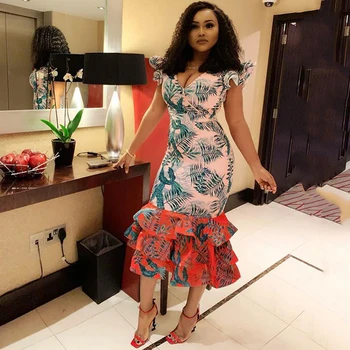 Uju African V'Neck Bodycon Dress